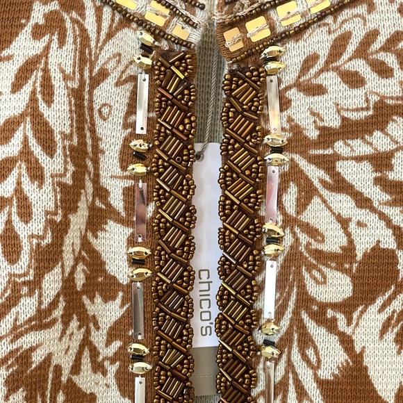 Gorgeous beaded sweater jacket “golden ochre” - Picture 4 of 8